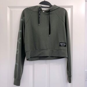 Flag Nor Fail Cropped Green Hoodie